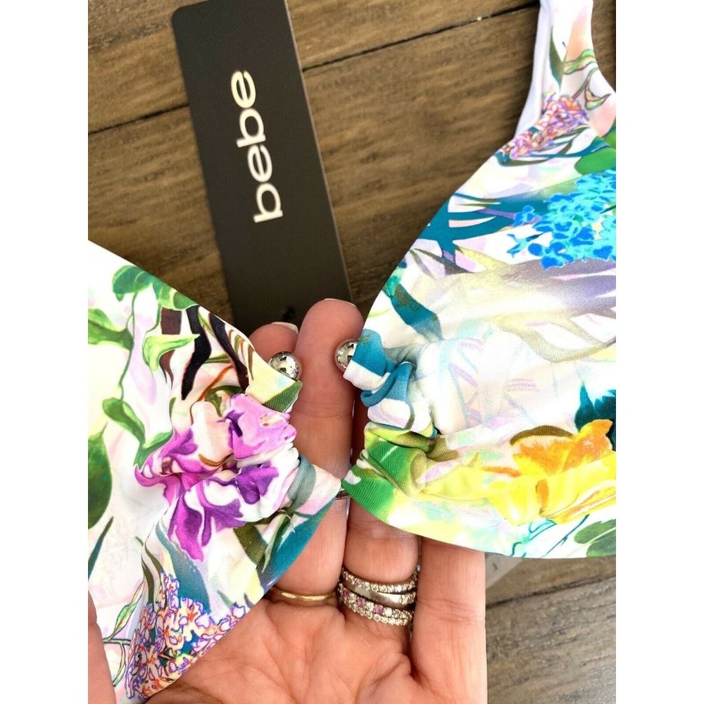 BEBE NWT Floral Bikini 2 Pc Set BB1077SW $89 Women - Picture 4 of 7